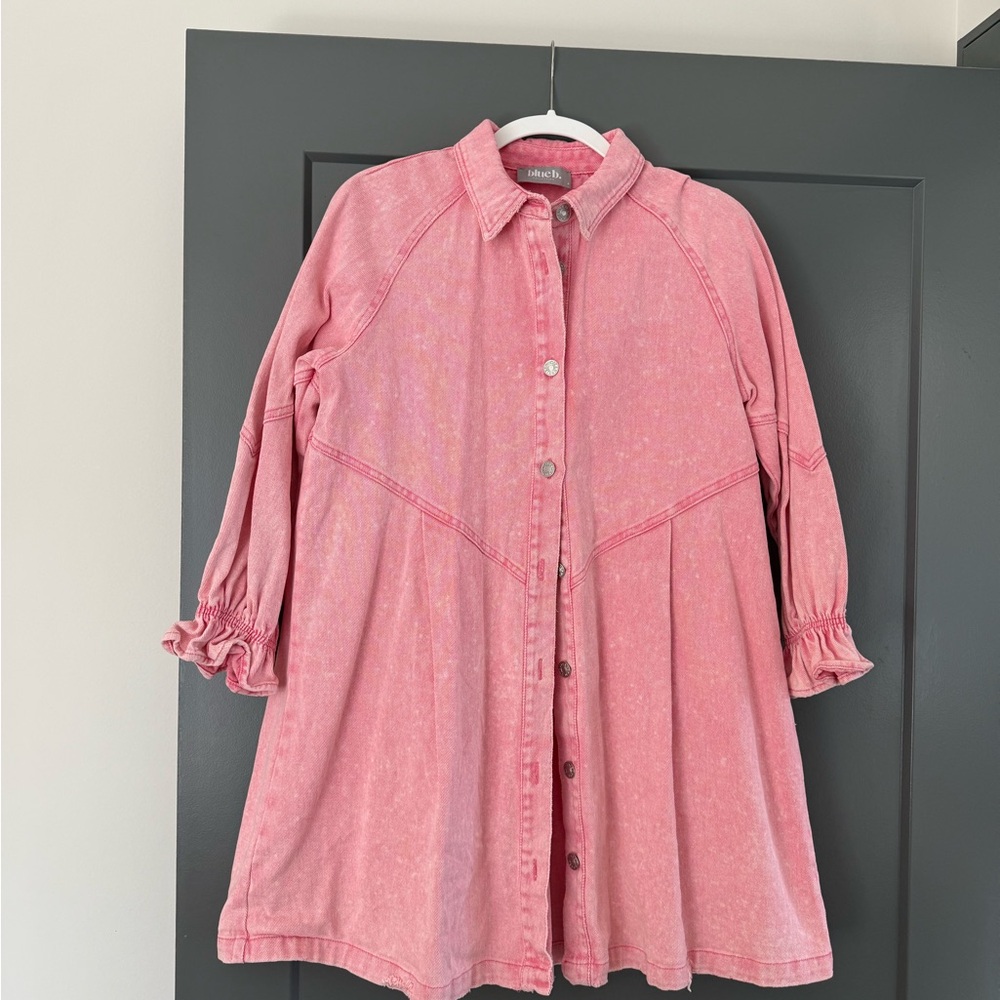 Blue B. Collection Pink Denim Button-Up Dress – Size M